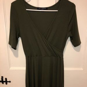 ARMY GREEN SKATER DRESS